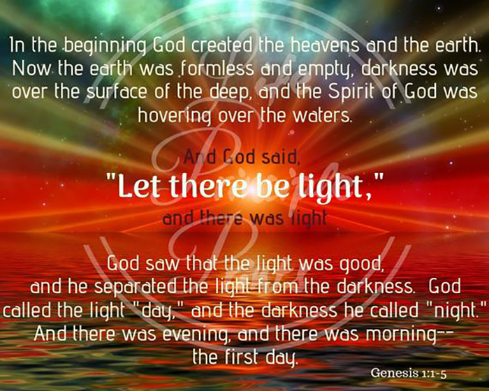 Saagu Valgus Jumal Ytles Saagu Valgus ja Valgus sai Valguse Palve Piibli alusel las Jumala Valgus olla meie südames
