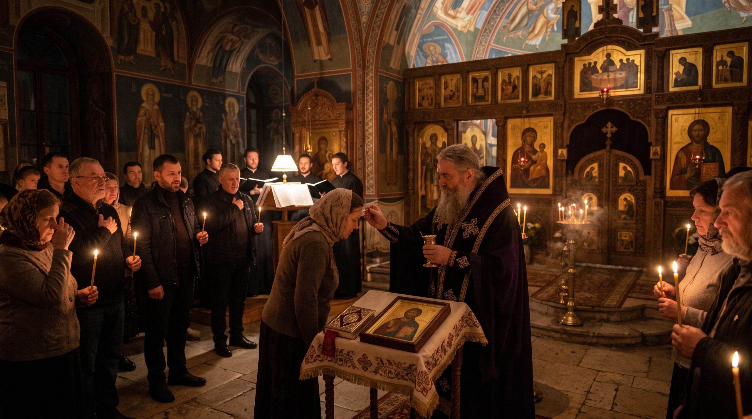 Orthodox vigilia and anointing service