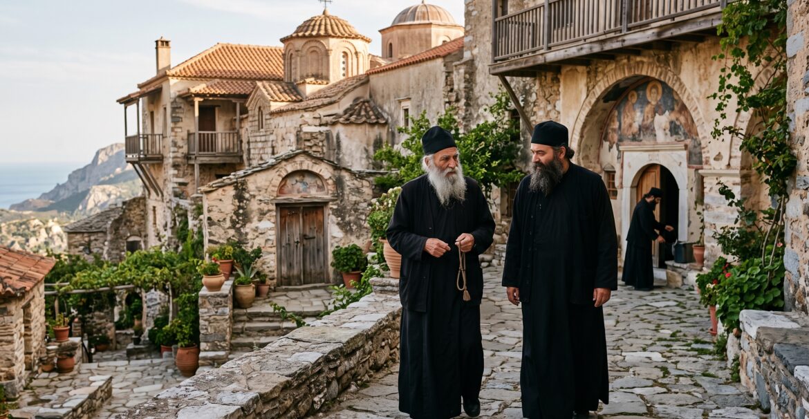 Greek Orthodox Monks: Life, Faith, Prayer and Monasteries - Description : Who are the Greek Orthodox monks? Life on Mount Athos, the Jesus Prayer, how a monk is made, Meteora and other monasteries. A full guide with FAQ.