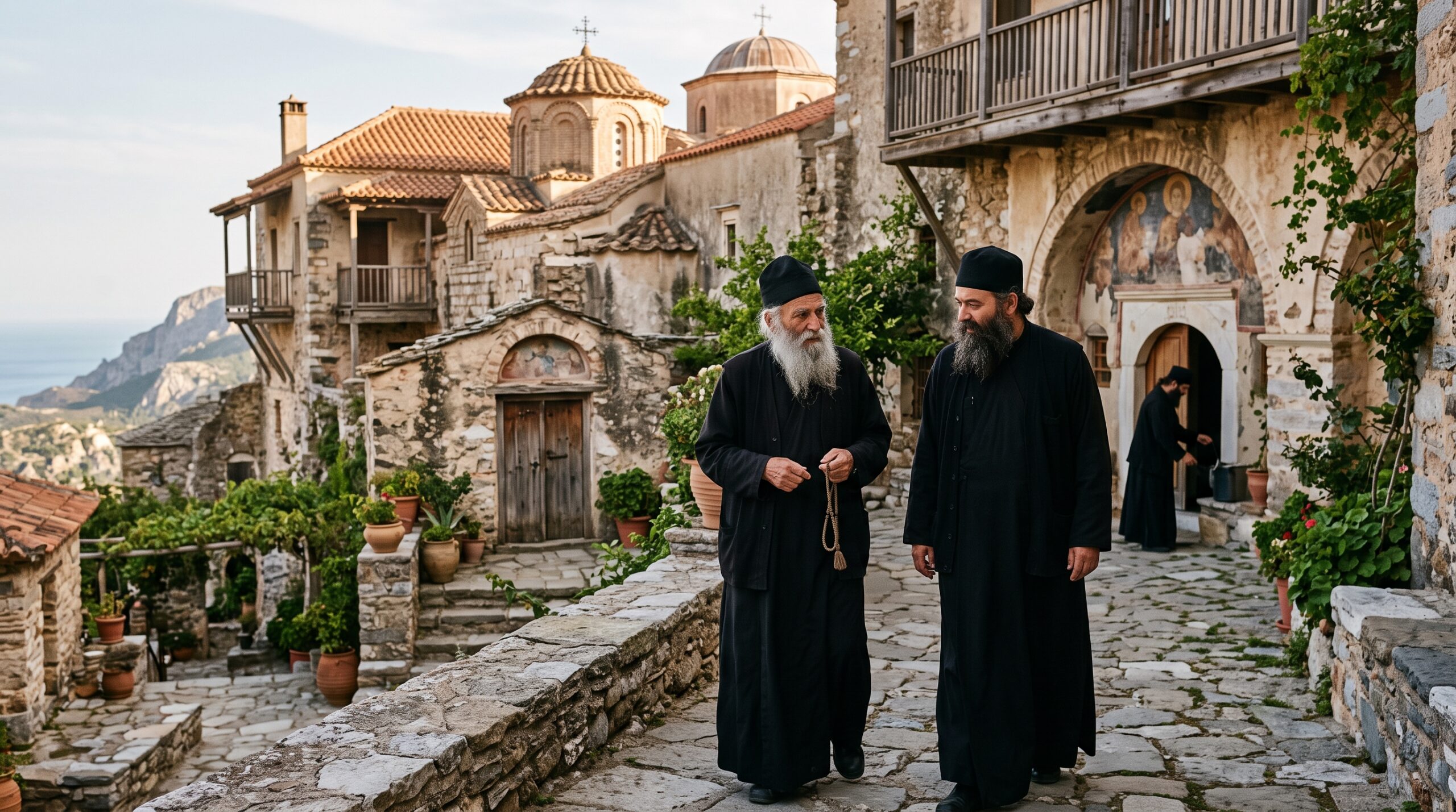 Greek Orthodox Monks: Life, Faith, Prayer and Monasteries - Description : Who are the Greek Orthodox monks? Life on Mount Athos, the Jesus Prayer, how a monk is made, Meteora and other monasteries. A full guide with FAQ.