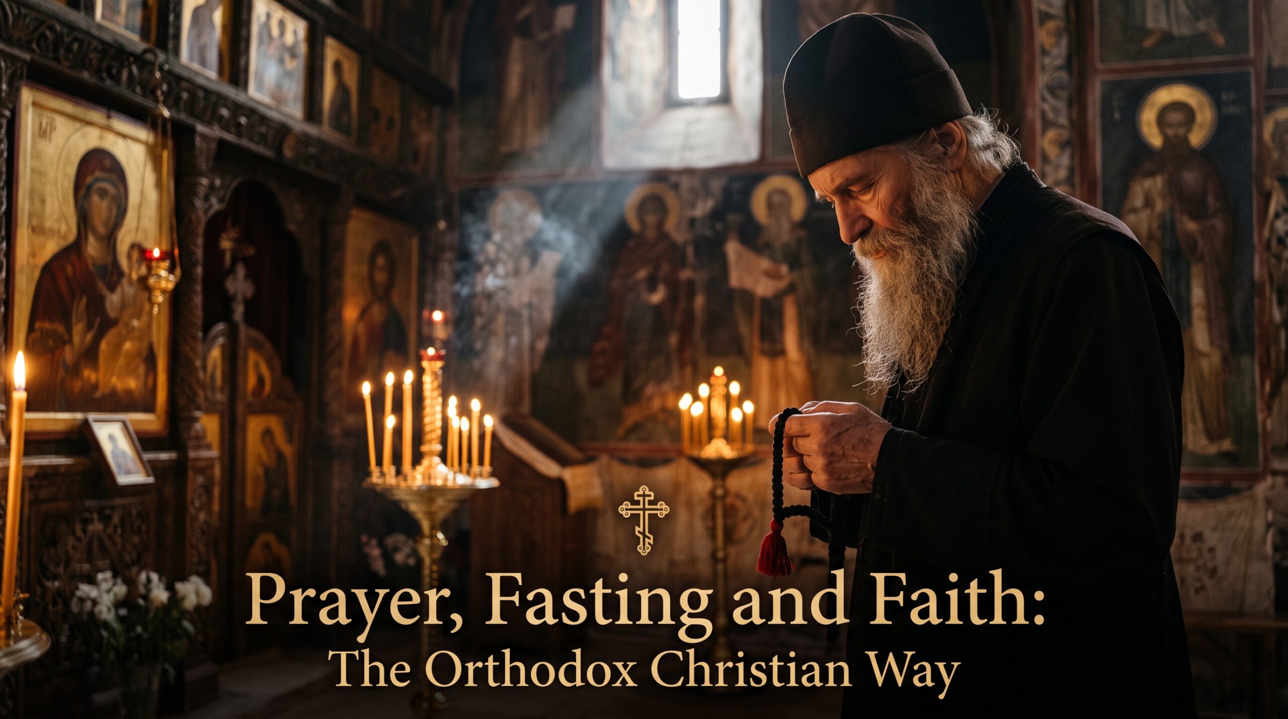 Orthodox Faith and Prayer. Write on the image Prayer, Fasting and Faith The Orthodox Christian Way