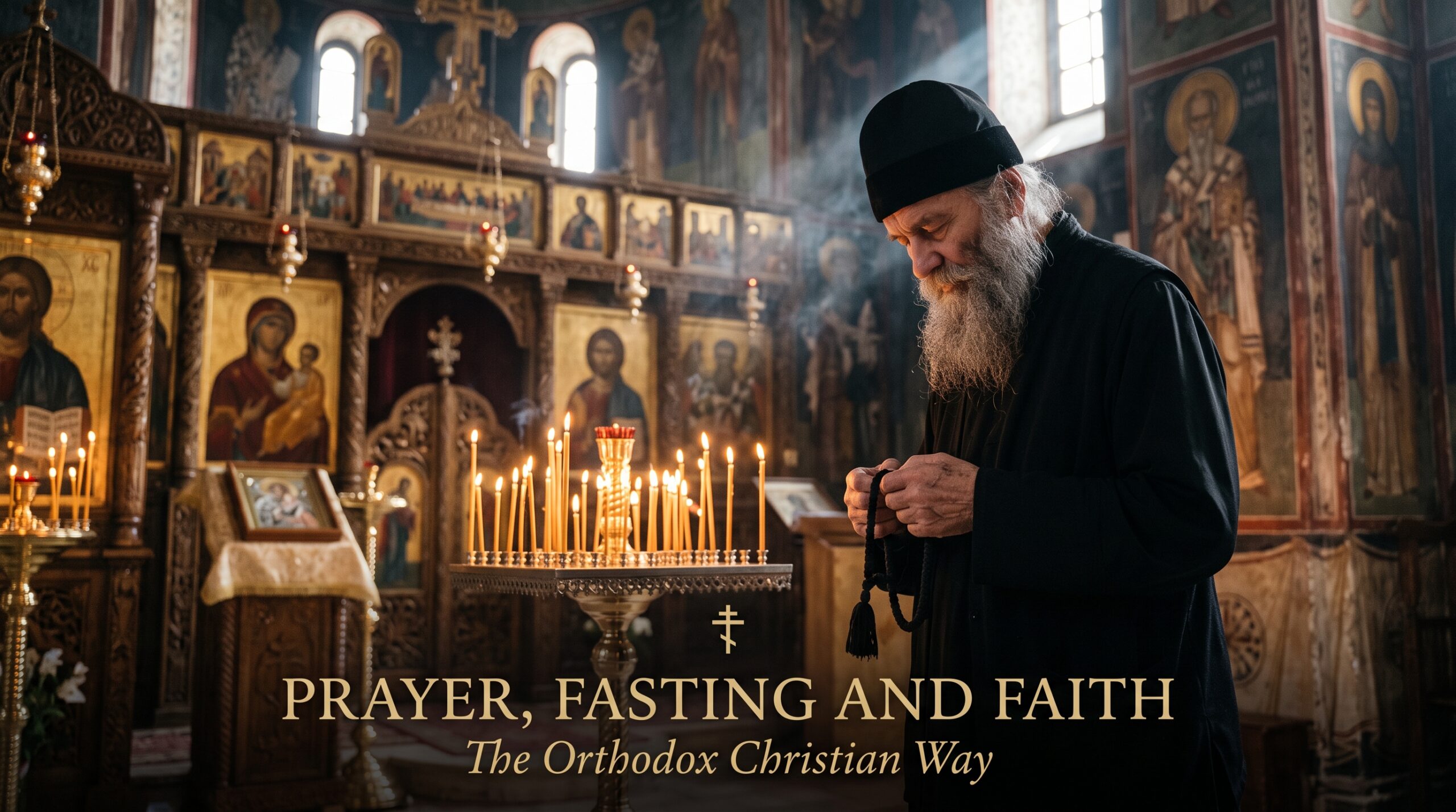Orthodox Faith and Prayer. Write on the image Prayer, Fasting and Faith The Orthodox Christian Way